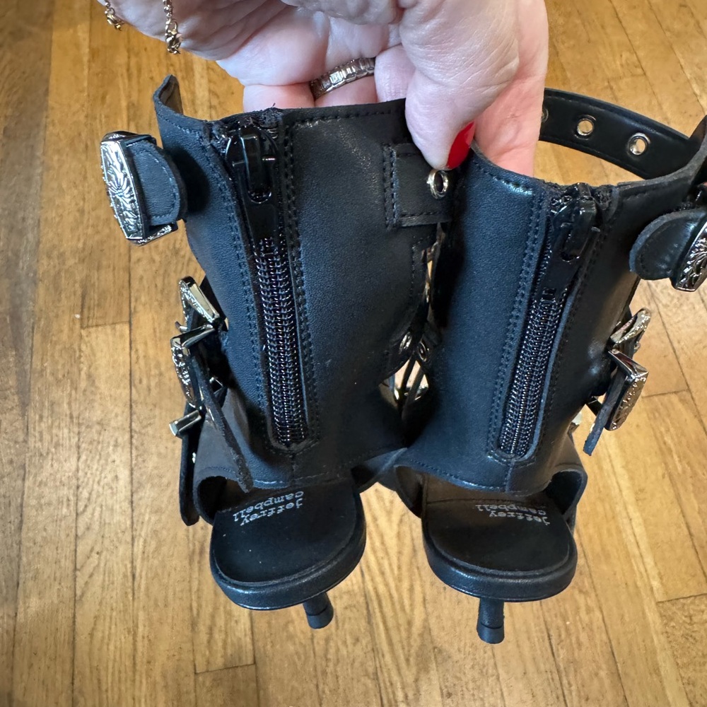 Jeffrey Campbell Black Studded Women's Sandals (NWOT) - Picture 4 of 9